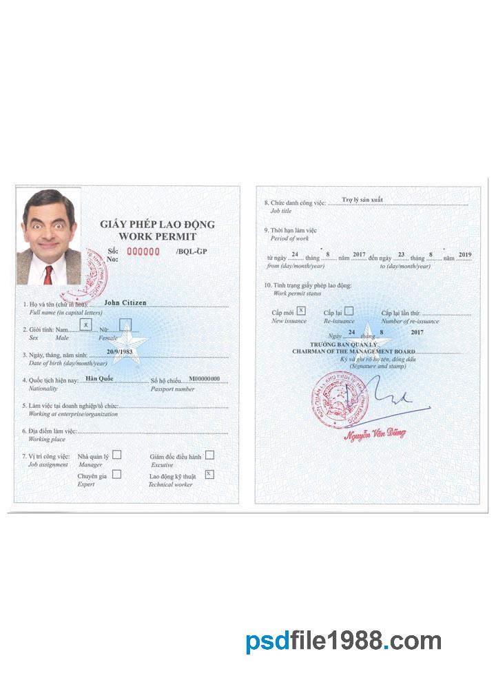 Vietnam Work Permit Version 2